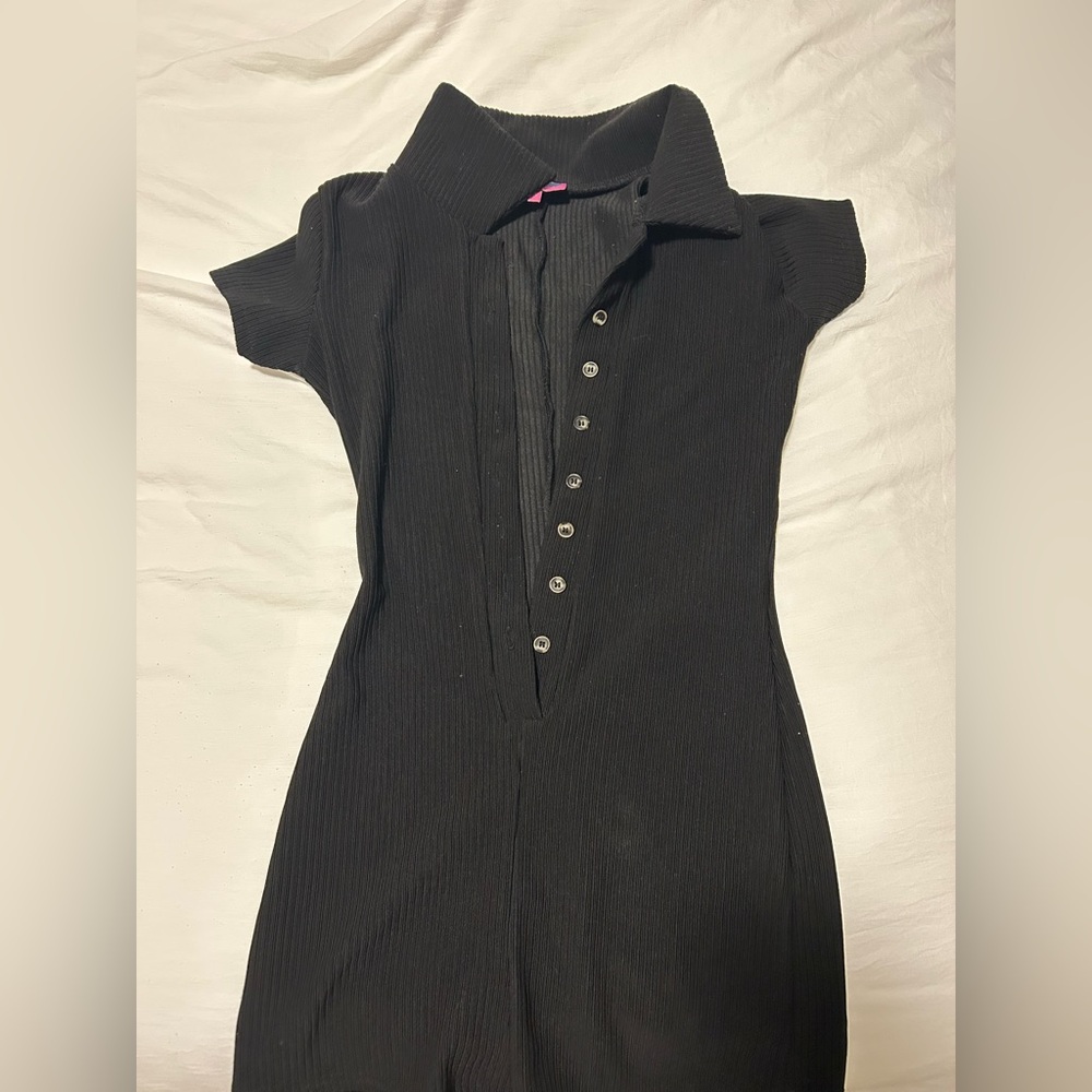 Edikted Black Collared Jumpsuit